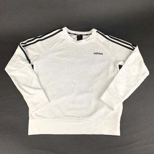 Adidas Women's White 3 Stripes Crew Neck Sweatshirt Size Small